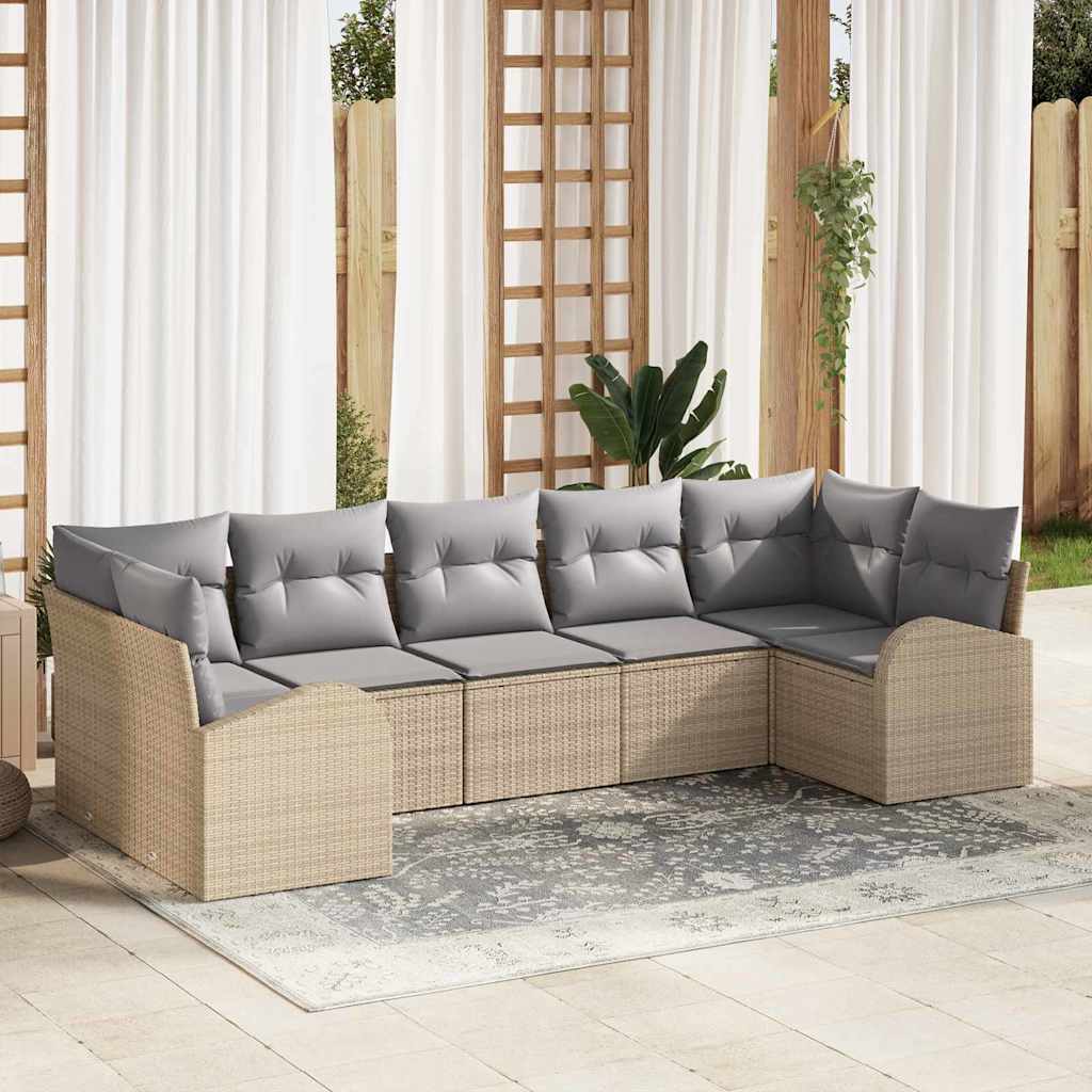 Set di divani 7 pcs Beige polyrattan - homemem39
