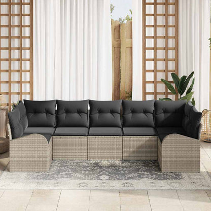 Set Divano da Giardino con cuscino 7 pcs Grigio chiaro | homemem39