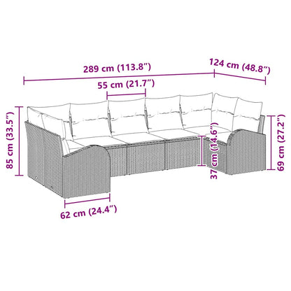Set Divano da Giardino 7 pcs Nero Rattan in Polipropilene | homemem39