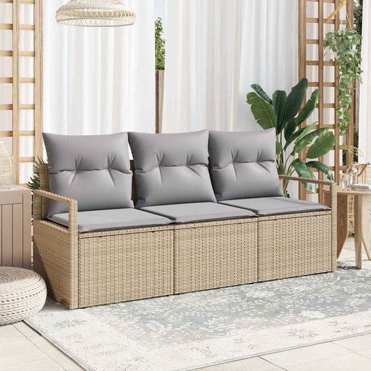 Set di divani 3 pcs Beige polyrattan - homemem39