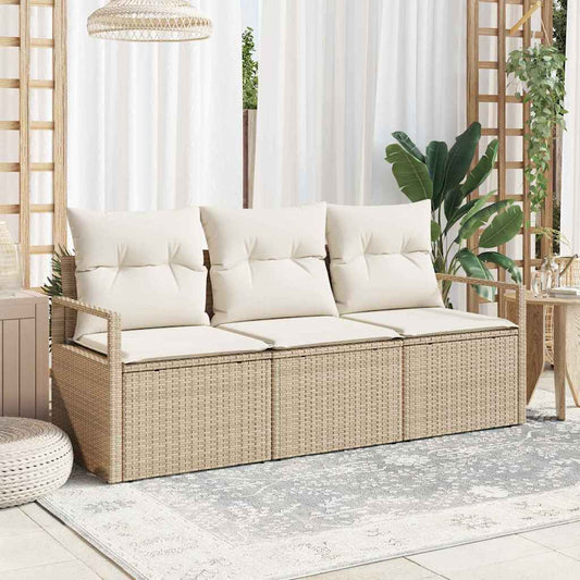 Set di divani 3 pcs Beige polyrattan - homemem39