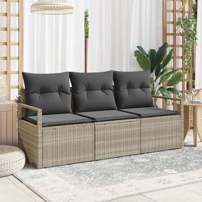 Set di divani 3 pcs Grigio chiaro polyrattan - homemem39