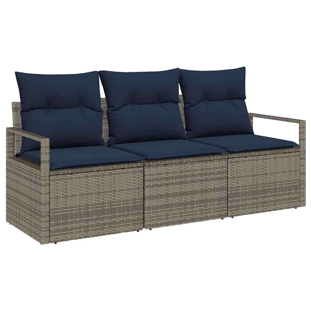 Set di divani 3 pcs Grigio polyrattan | homemem39