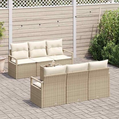 Set Divano da Giardino 7 pcs Beige e Crema 55 x 55 x 37 cm