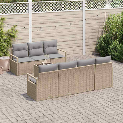 Set Divano da Giardino 8 pcs Beige e grigio 55 x 55 x 37 cm