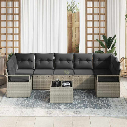Set Divano da Giardino 8 pcs Grigio chiaro e grigio scuro