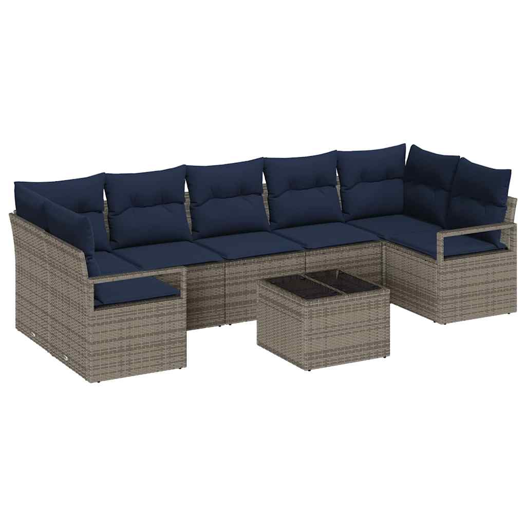 Set di divani 8 pcs Grigio polyrattan | homemem39