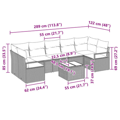 Set di divani 8 pcs Grigio polyrattan | homemem39