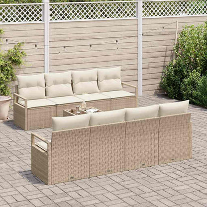 Set Divano da Giardino 7 pcs Beige e Crema 55 x 55 x 37 cm
