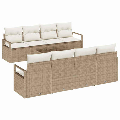 Set Divano da Giardino 7 pcs Beige e Crema 55 x 55 x 37 cm