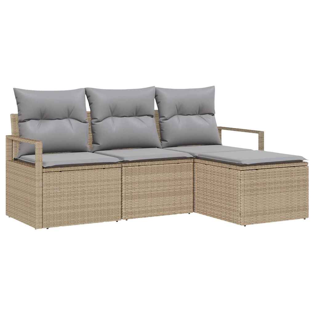 Set di divani 4 pcs Beige polyrattan | homemem39