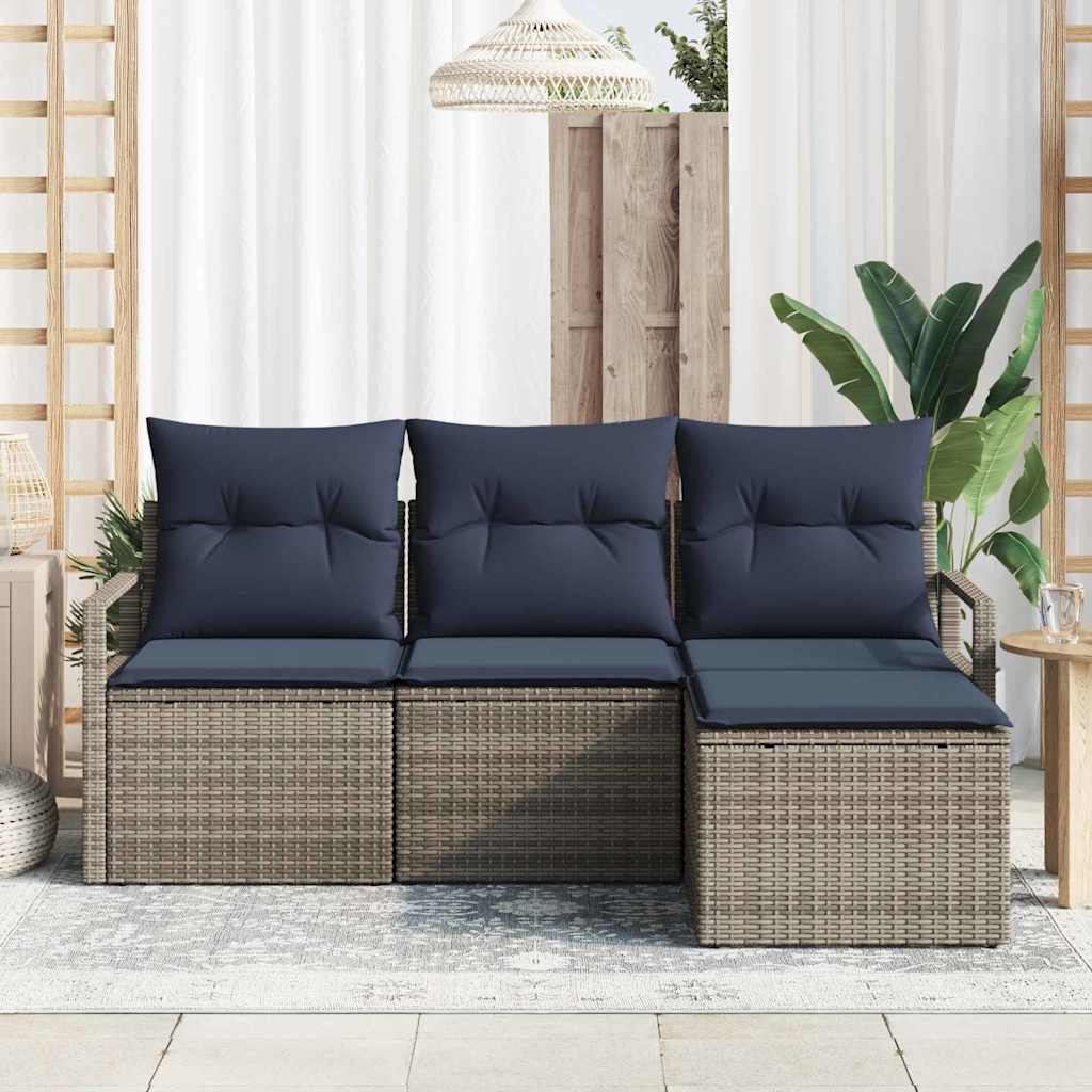 Set di divani 4 pcs Grigio polyrattan | homemem39