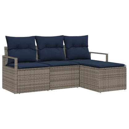Set di divani 4 pcs Grigio polyrattan | homemem39