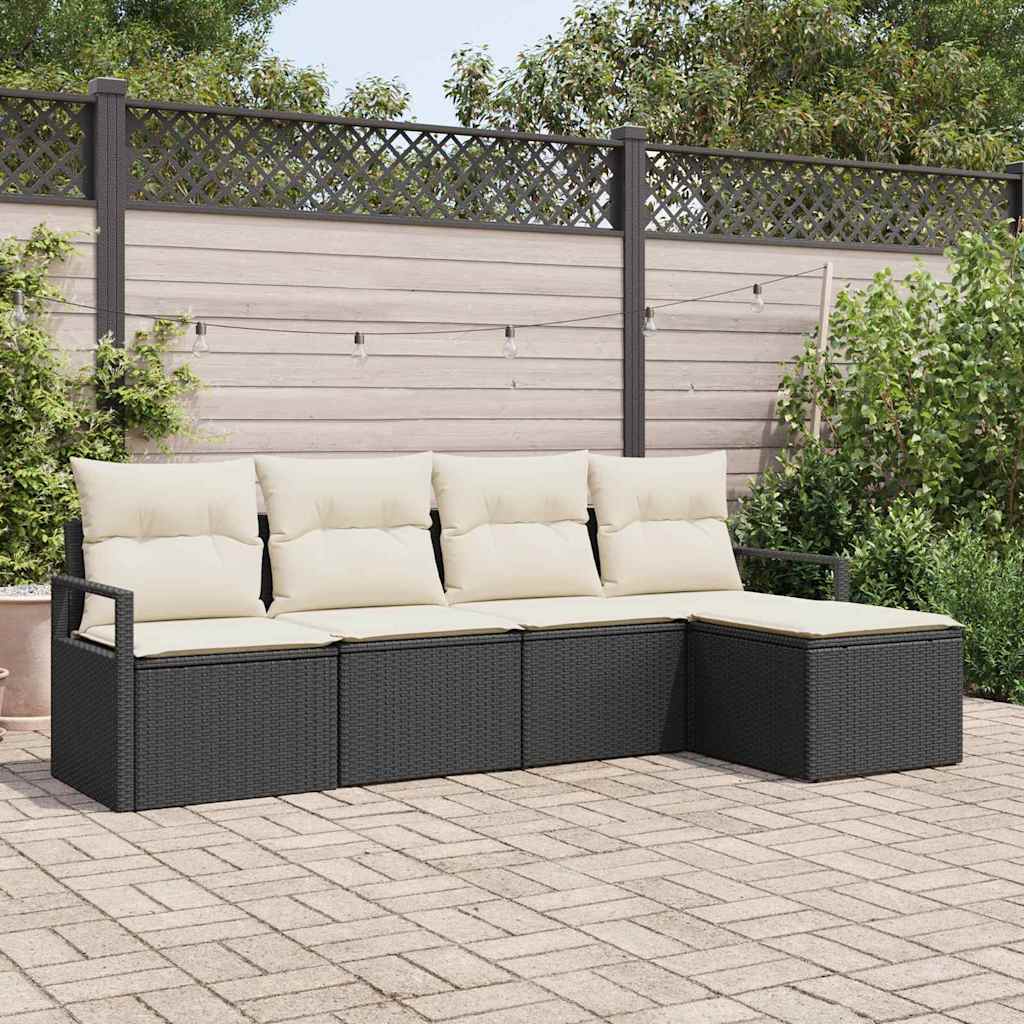 Set di divani 5 pcs Nero polyrattan | homemem39