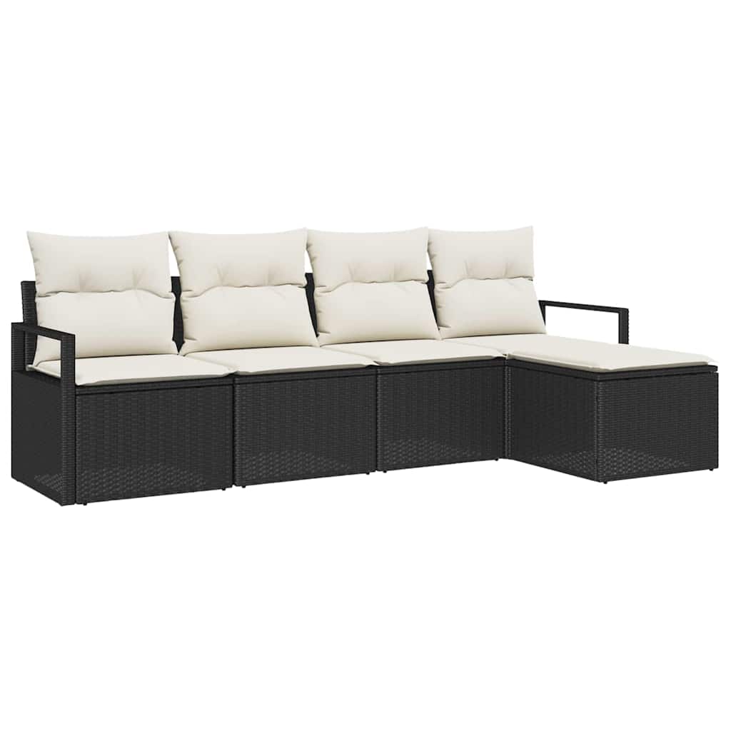 Set di divani 5 pcs Nero polyrattan | homemem39