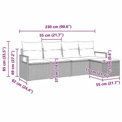Set di divani 5 pcs Grigio polyrattan | homemem39