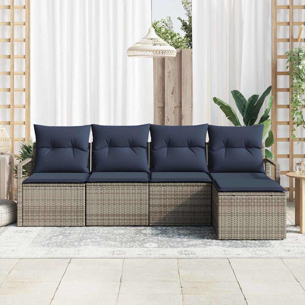 Set di divani 5 pcs Grigio polyrattan | homemem39