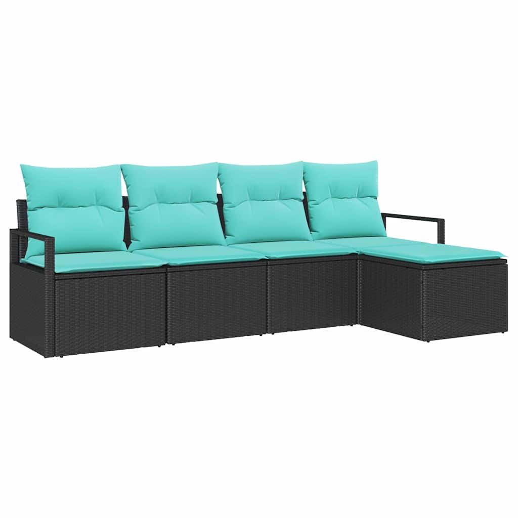 Set di divani 5 pcs Nero polyrattan | homemem39