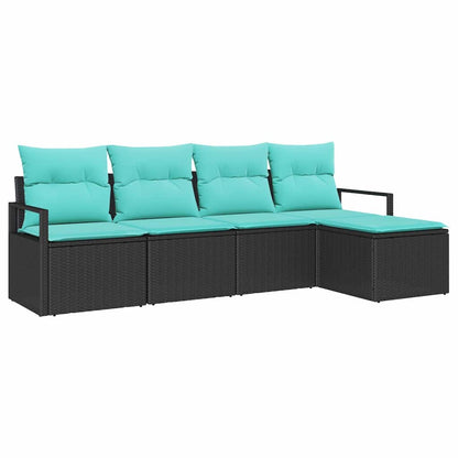 Set di divani 5 pcs Nero polyrattan | homemem39
