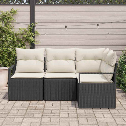 Set di divani 4 pz Nero polyrattan | homemem39