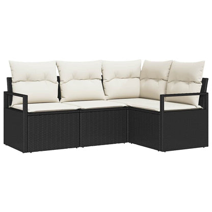 Set di divani 4 pz Nero polyrattan | homemem39