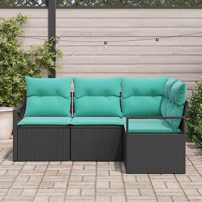Set di divani 4 pcs Nero polyrattan | homemem39