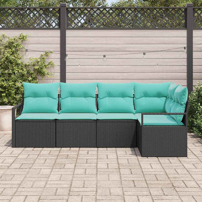 Set di divani 5 pcs Nero polyrattan | homemem39