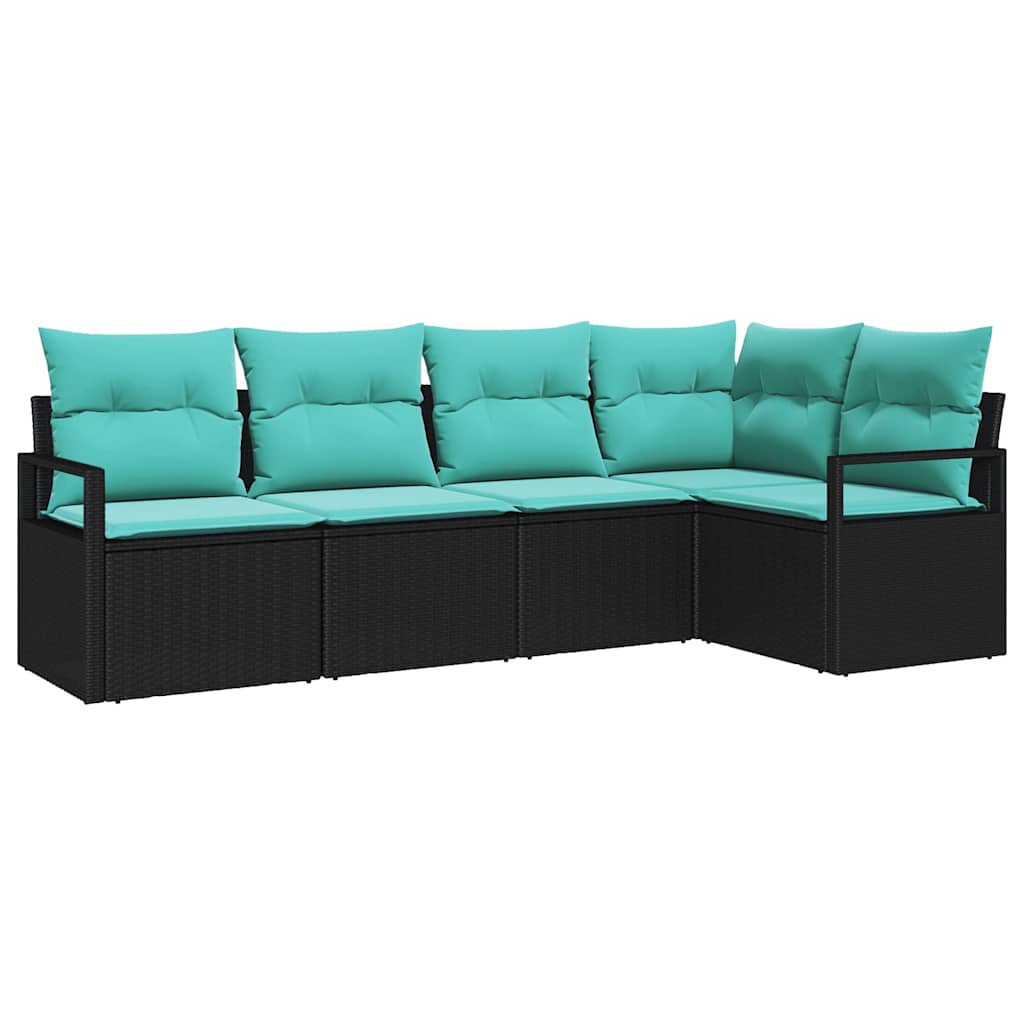 Set di divani 5 pcs Nero polyrattan | homemem39