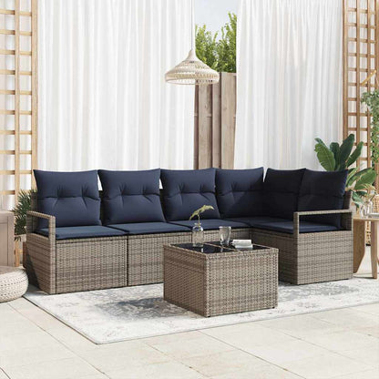 Set di divani 6 pcs Grigio polyrattan | homemem39