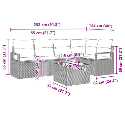 Set di divani 6 pcs Grigio polyrattan | homemem39
