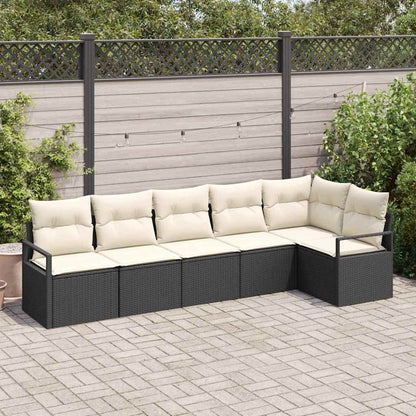 Set di divani 6 pcs Nero polyrattan | homemem39