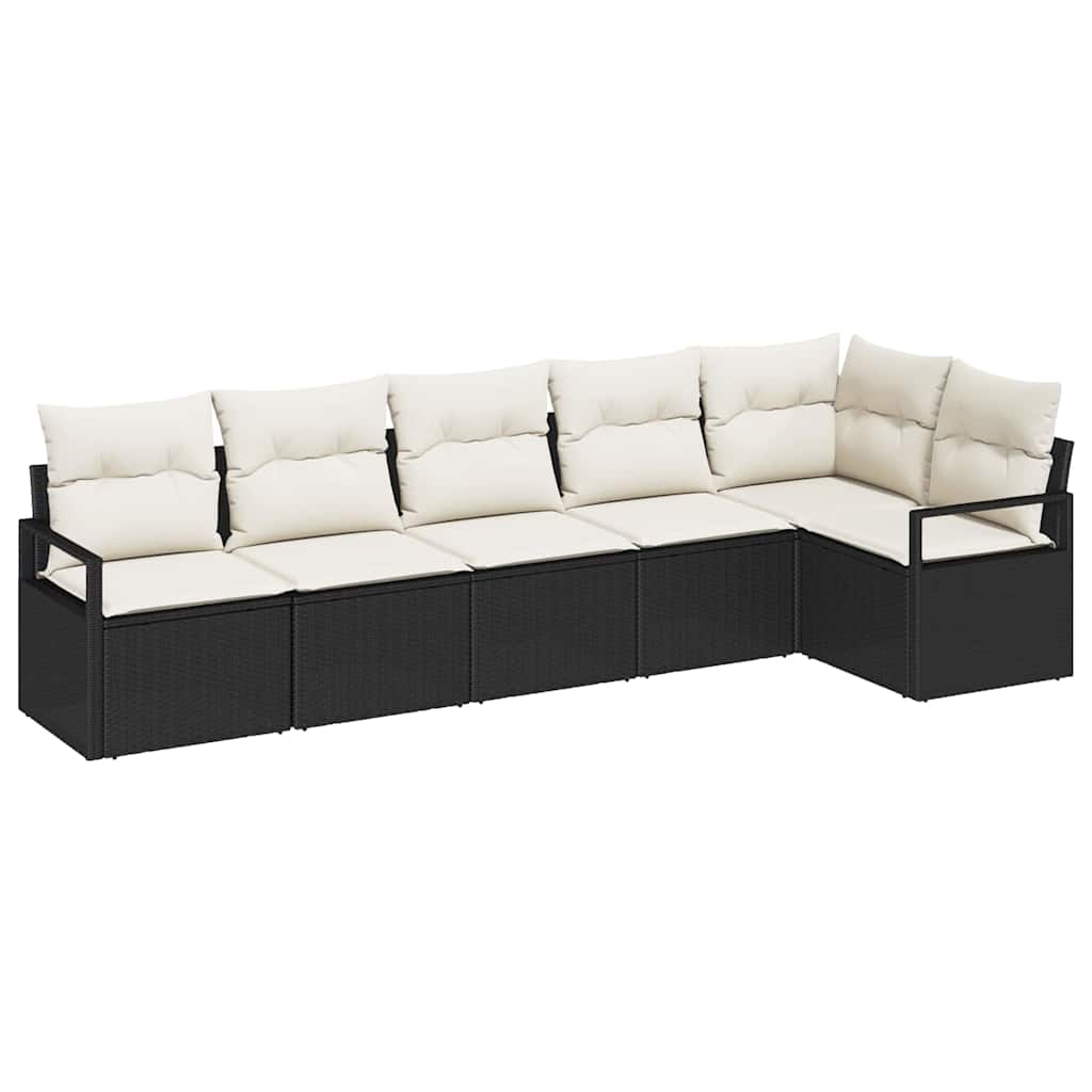 Set di divani 6 pcs Nero polyrattan | homemem39