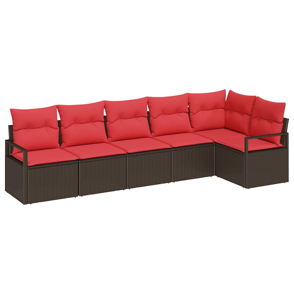 Set di divani 6 pcs Marrone polyrattan | homemem39