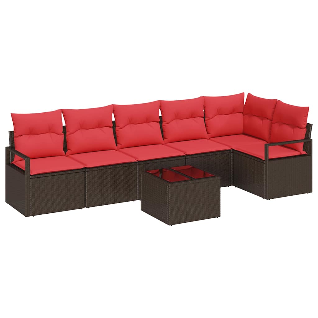 Set di divani 7 pcs Marrone polyrattan | homemem39