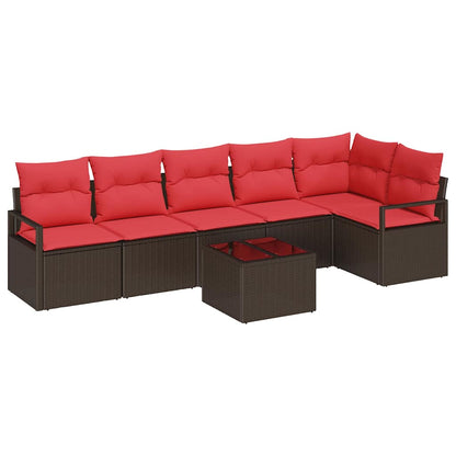 Set di divani 7 pcs Marrone polyrattan | homemem39