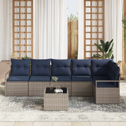 Set di divani 7 pcs Grigio polyrattan | homemem39