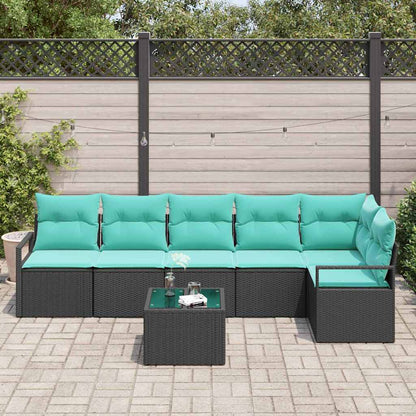 Set di divani 7 pcs Nero polyrattan | homemem39