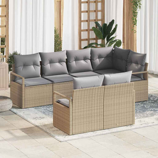 Set di divani 7 pcs Beige polyrattan - homemem39