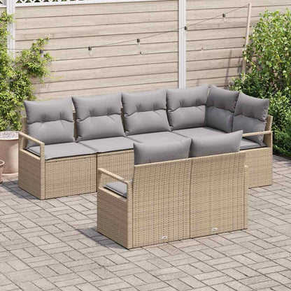 Set di divani 7 pcs Beige polyrattan - homemem39
