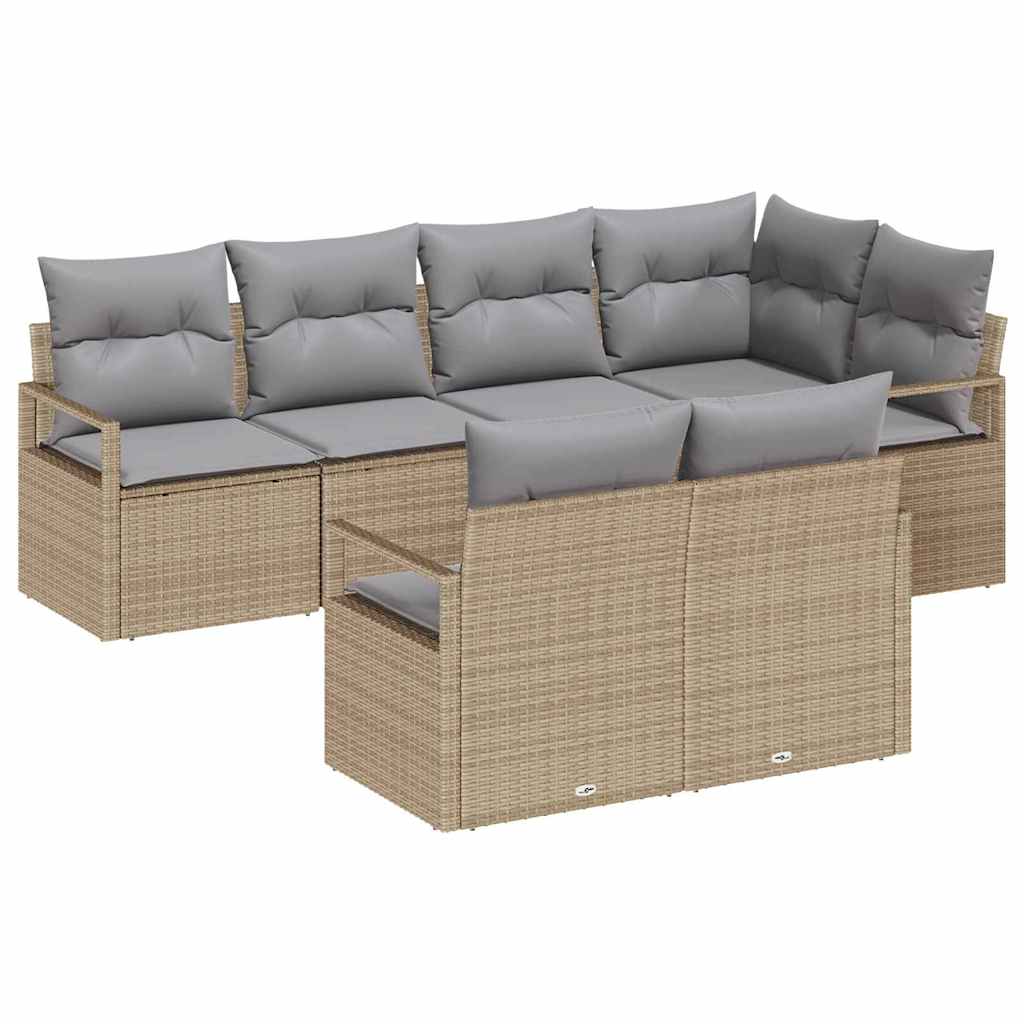 Set di divani 7 pcs Beige polyrattan - homemem39