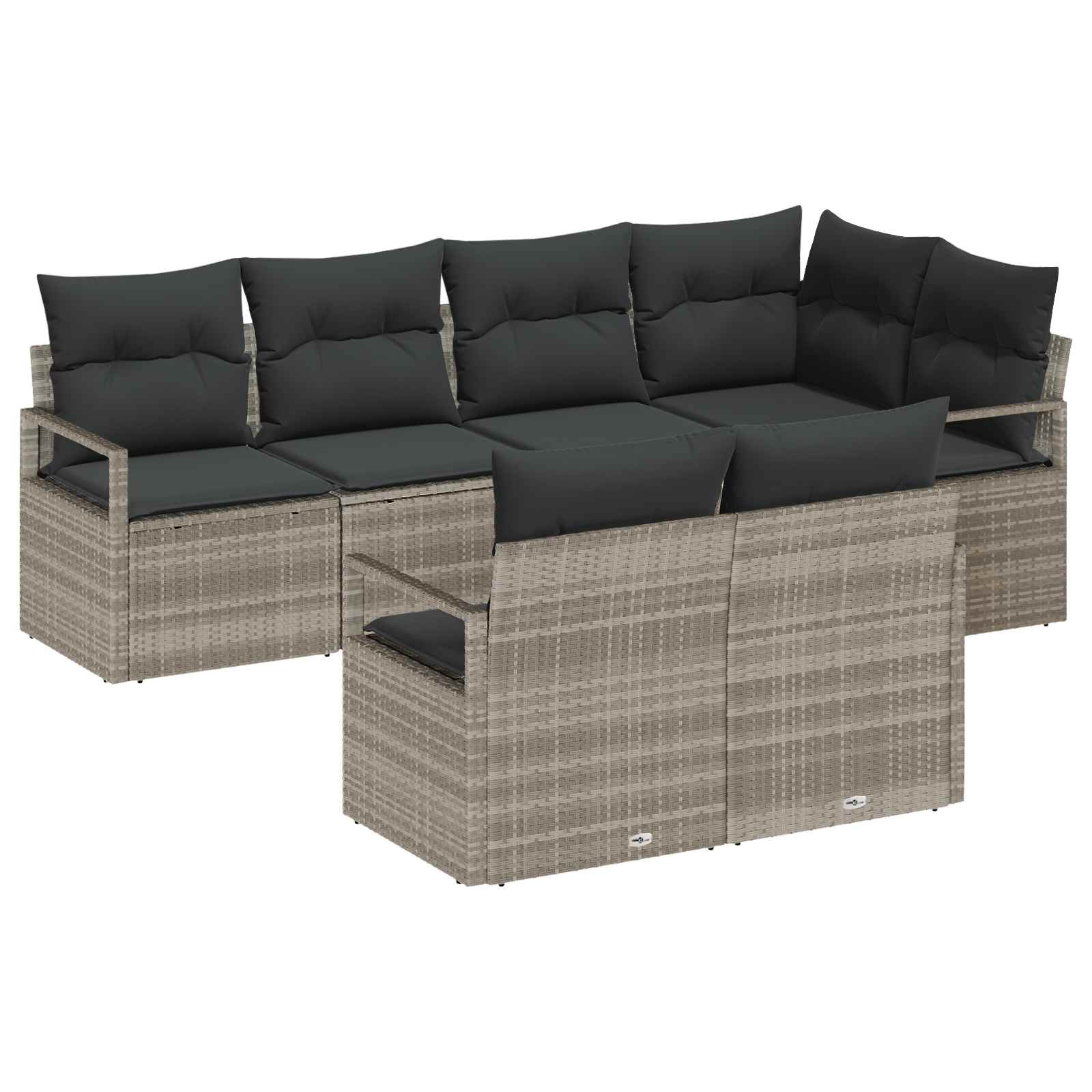Set di divani 7 pcs Grigio chiaro polyrattan | homemem39