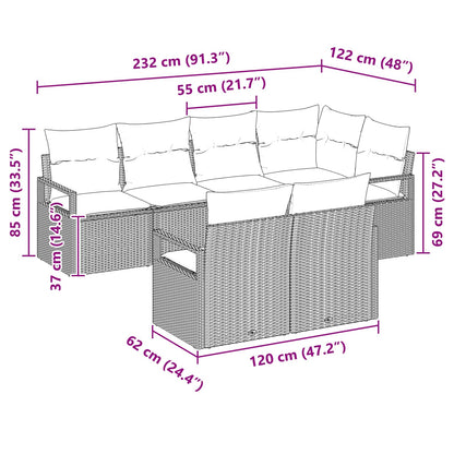 Set di divani 7 pcs Marrone polyrattan | homemem39