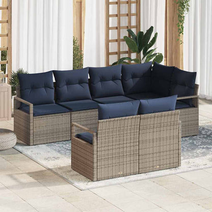 Set di divani 7 pcs Grigio polyrattan | homemem39