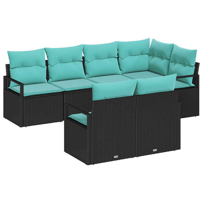 Set di divani 7 pcs Nero polyrattan | homemem39