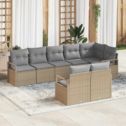 Set di divani 8 pcs Beige polyrattan | homemem39