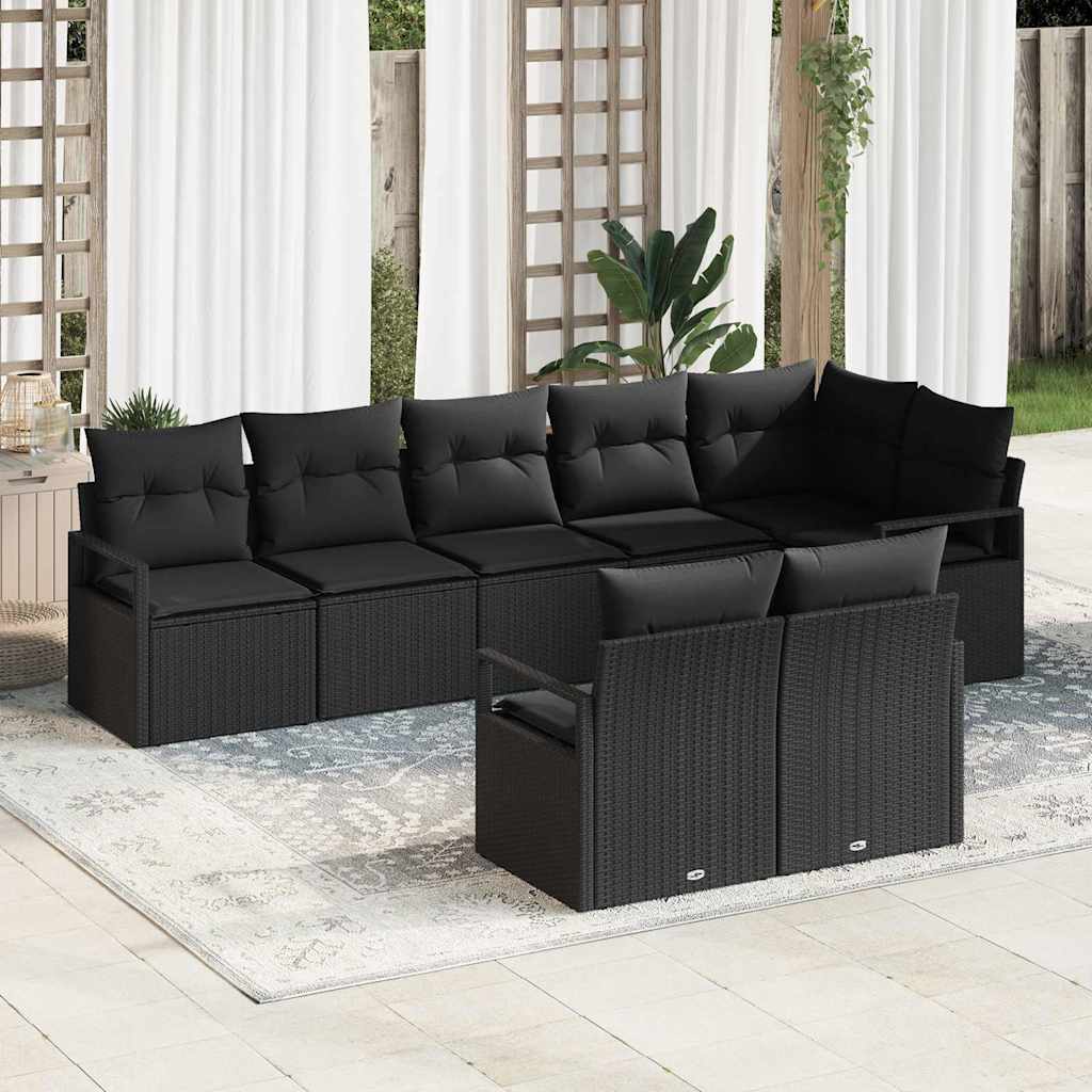 Set di divani 8 pcs Nero polyrattan | homemem39