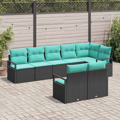 Set di divani 8 pcs Nero polyrattan | homemem39