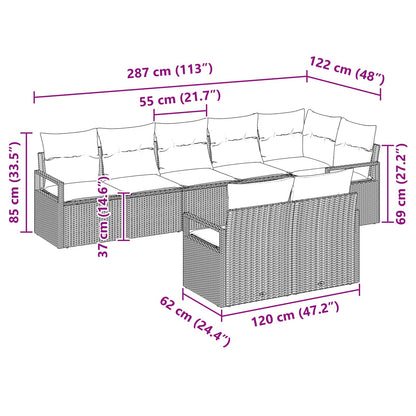 Set di divani 8 pcs Nero polyrattan | homemem39