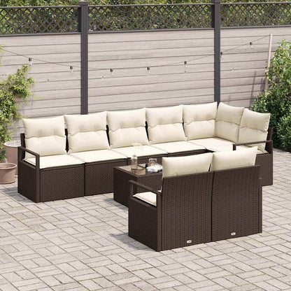 Set di divani 9 pcs Marrone polyrattan | homemem39