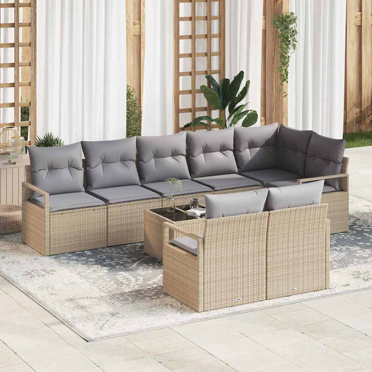 Set di divani 9 pcs Beige polyrattan - homemem39